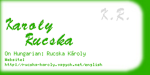 karoly rucska business card